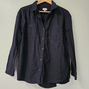 Flannel black button down